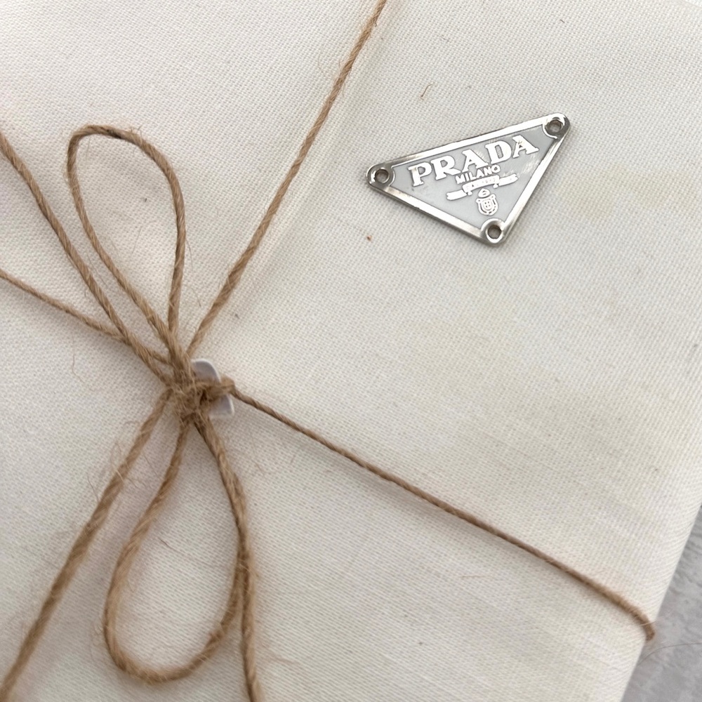 AUTHENTIC Prada charm on sterling silver chain. White and silver. - Picture 7 of 9